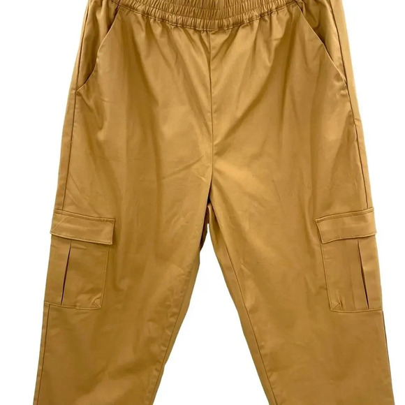 Universal Standard Khaki Tan Pull-On‎ Cargo Pants Size S / Plus Size 14-16 - Picture 4 of 13